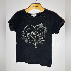 Black Kids T-Shirt with Rodeo Design